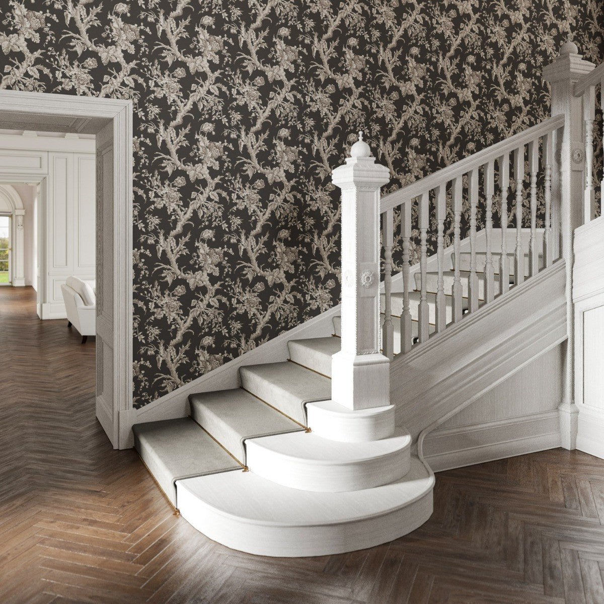 Paradiso Wallpaper - Charcoal - Warner House - Premier Wallcovering