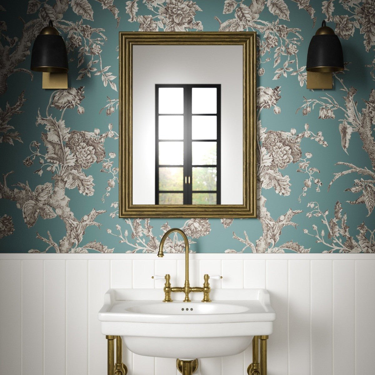 Paradiso Wallpaper - Teal - Warner House - Premier Wallcovering