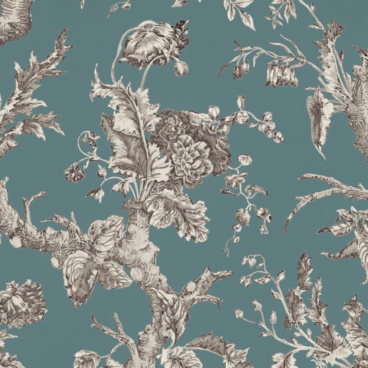 Paradiso Wallpaper - Teal - Warner House - Premier Wallcovering