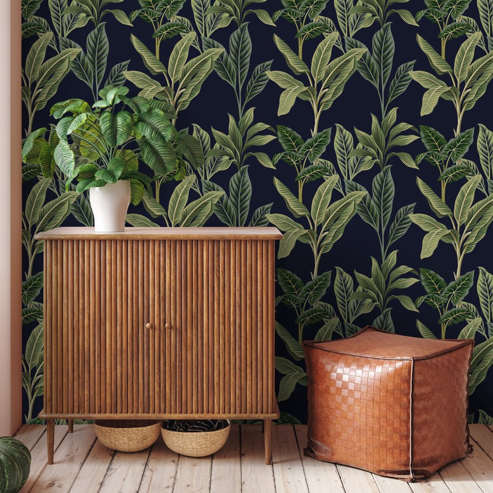 Paradiso Wallpaper - Midnight Blue - Lust Home - LH900277 - Premier Wallcovering