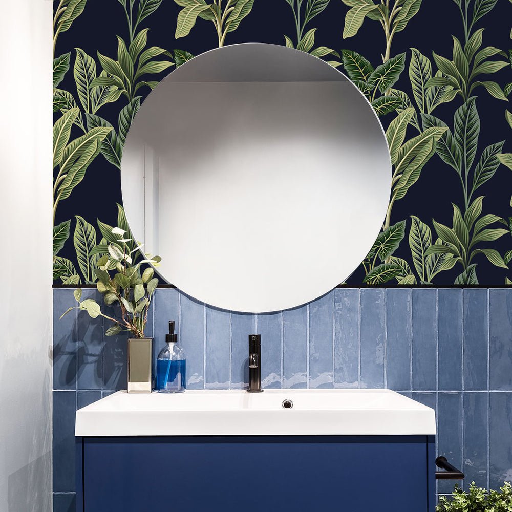Paradiso Wallpaper - Midnight Blue - Lust Home - LH900277 - Premier Wallcovering