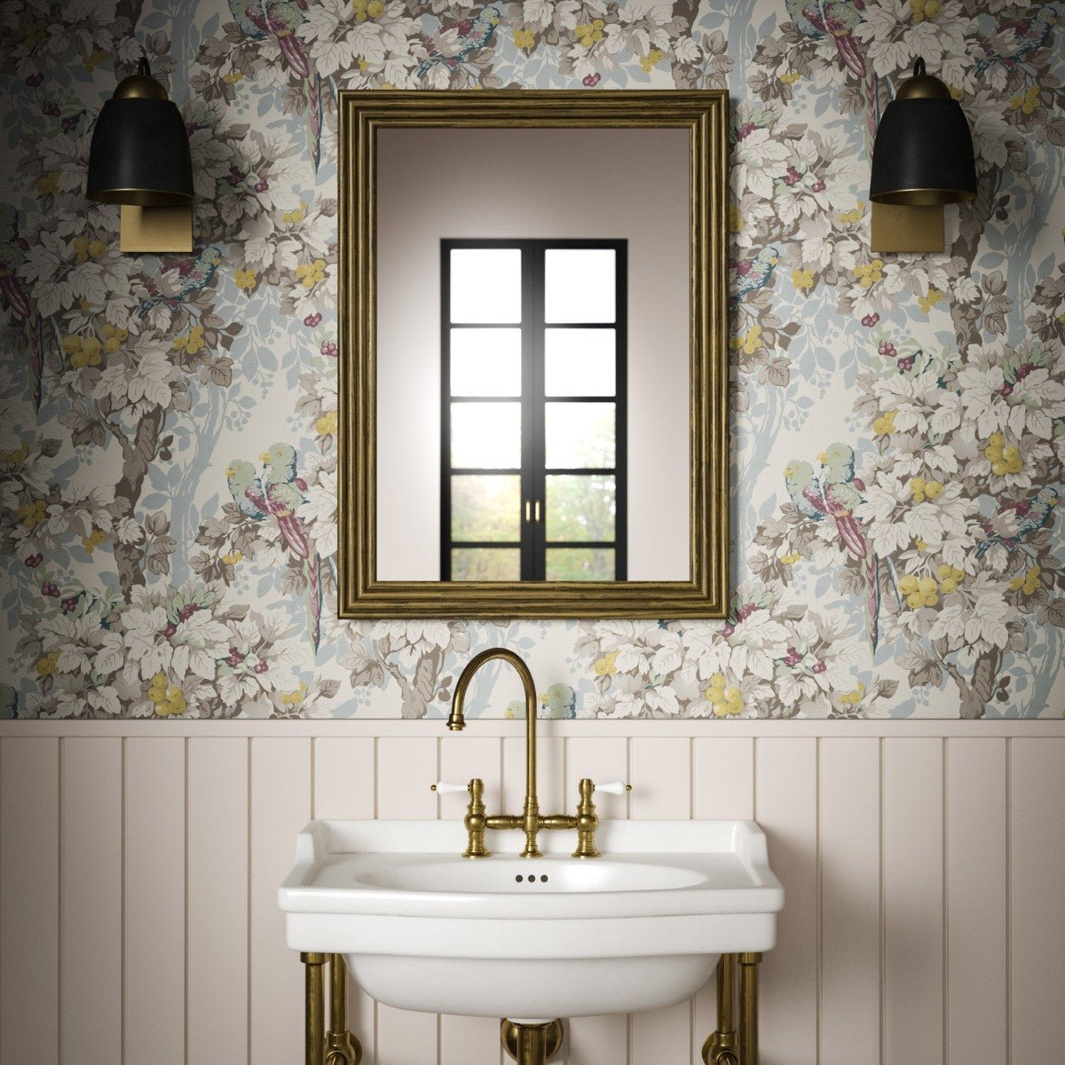 Parakeet Wallpaper - Natural - Warner House - Premier Wallcovering