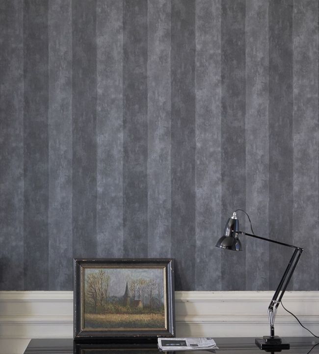 Parchment Stripe Wallpaper - Notting Hill Slate - PDG720/24 - Designers Guild - Premier Wallcovering