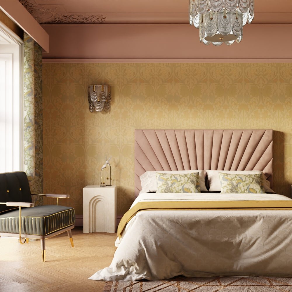 Parisienne Wallpaper - Vintage Hues on Ochre - LAN100169 - Lucie Annabel - Premier Wallcovering