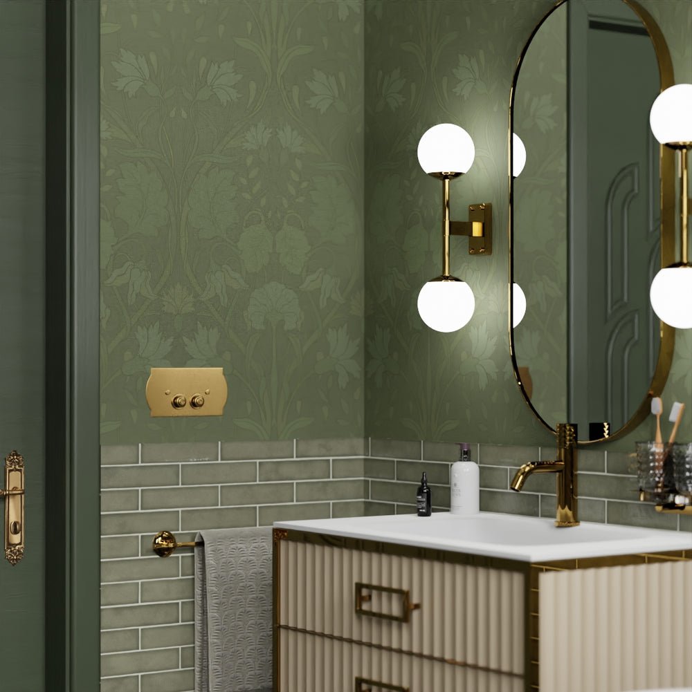 Parisienne Wallpaper - Shades of Olive - LAN100168 - Lucie Annabel - Premier Wallcovering