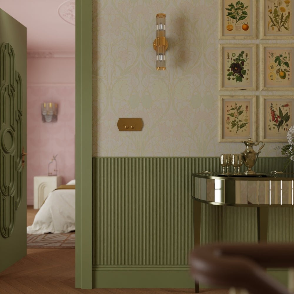 Parisienne Wallpaper - Pastel Hues on Pearl White - LAN100170 - Lucie Annabel - Premier Wallcovering