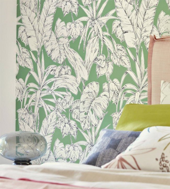 Parlour Palm Wallpaper - Charcoal - NZAW112023 - Scion - Premier Wallcovering