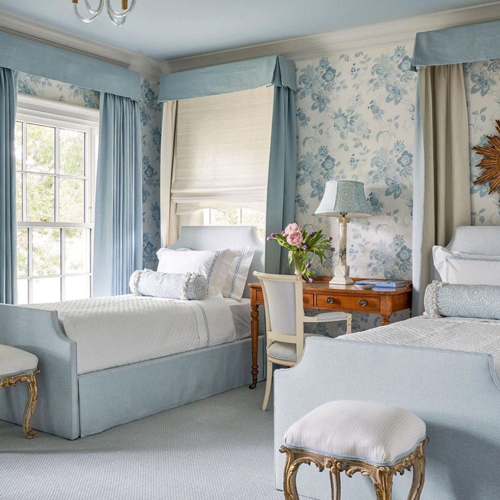 Parnham Wallpaper - Blue/ White - Blithfield - 530-01 - Premier Wallcovering