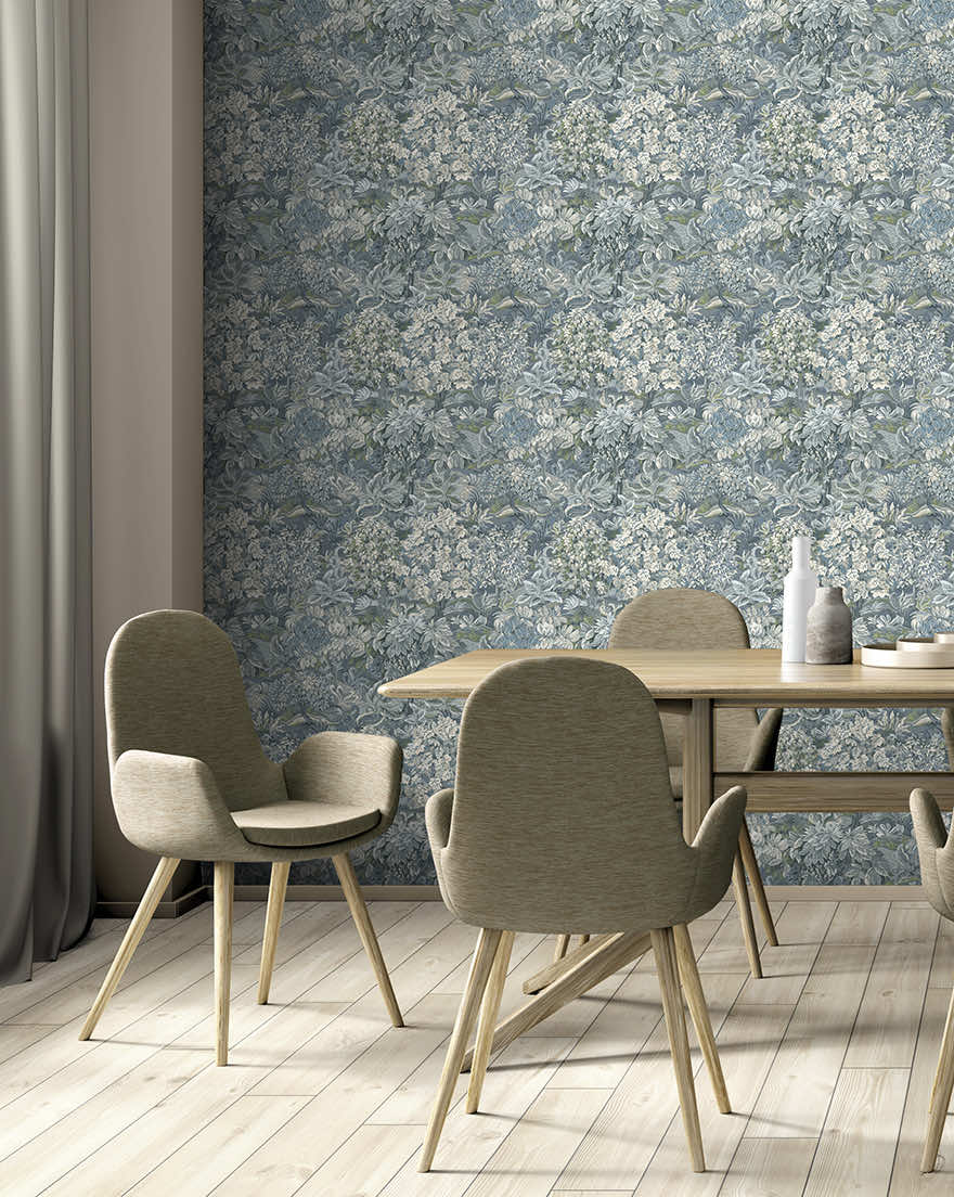 Parsons Wood Wallpaper - Blue - Holden Décor - 91633 - Premier Wallcovering