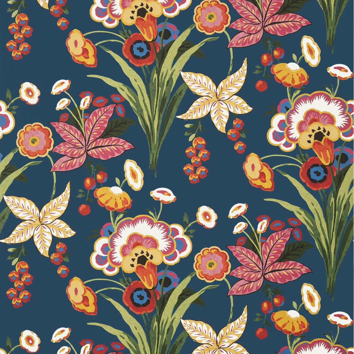 Pasadena Wallpaper - Navy - Thibaut - T20854 - Premier Wallcovering