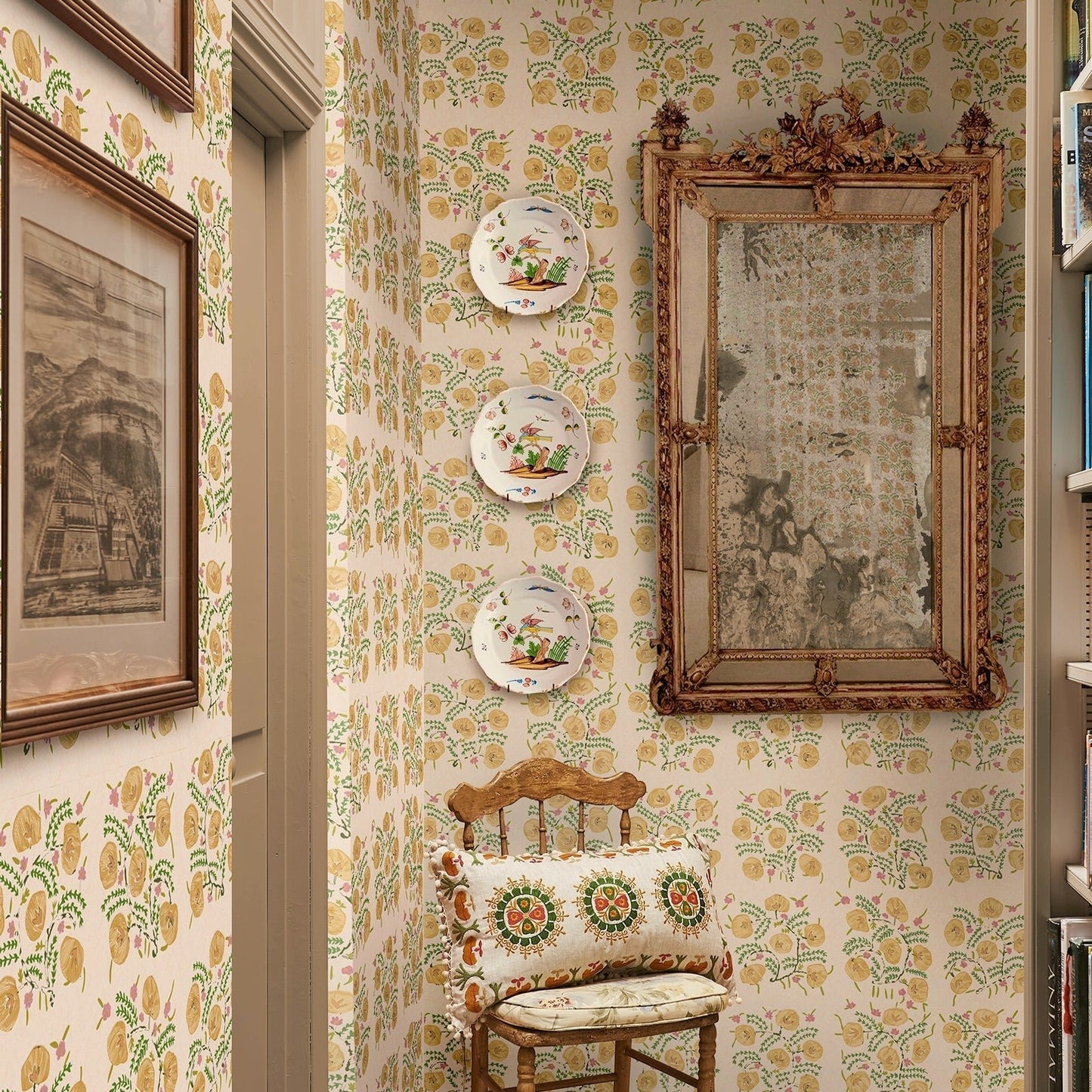 Pasha Wallpaper - Yellow/Green - Penny Morrison - PASHA-YG - Premier Wallcovering