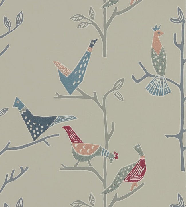 Passaro Wallpaper - Rose / Steel - NJAP111924 - Scion - Premier Wallcovering