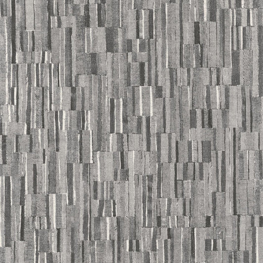 Patch Denim Textiles Wallpaper - Noir Fusain - Casadeco - 87529823 - Premier Wallcovering