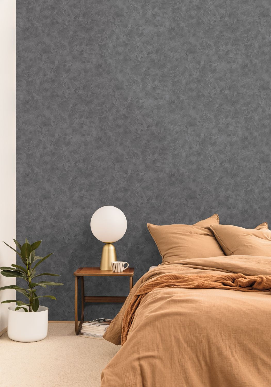 Patine Uni Wallpaper - Anthracite - Caselio - 100229781 - Premier Wallcovering
