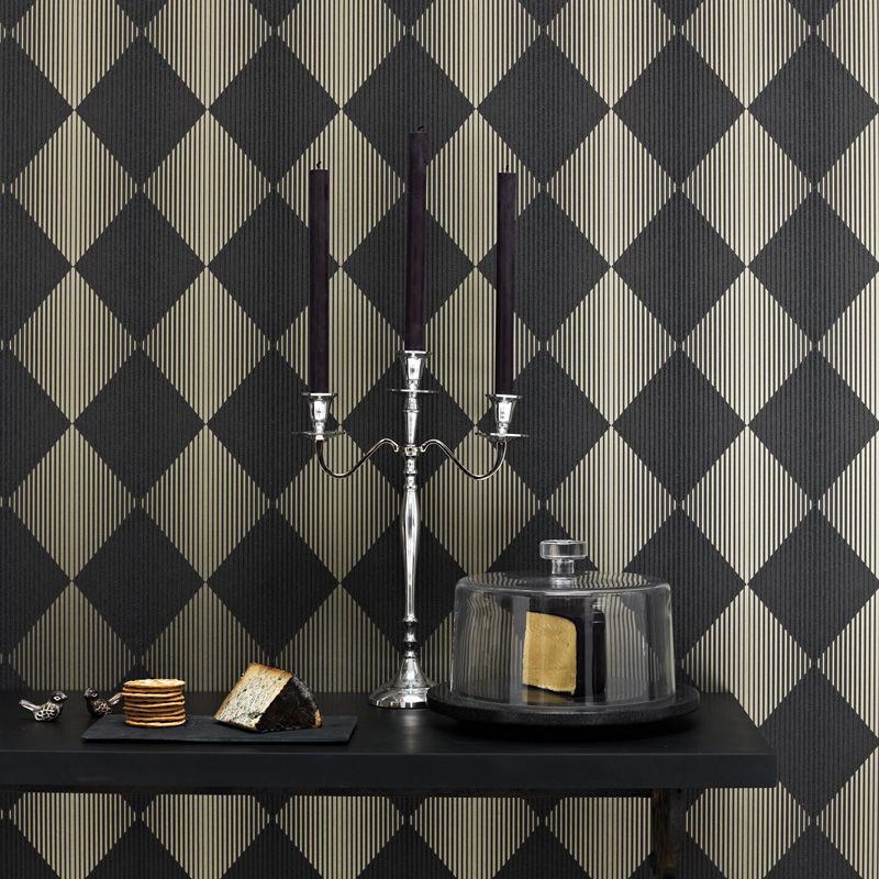 Pavé Wallpaper - Ivory/Mica - Osborne & Little - W6437-02 - Premier Wallcovering