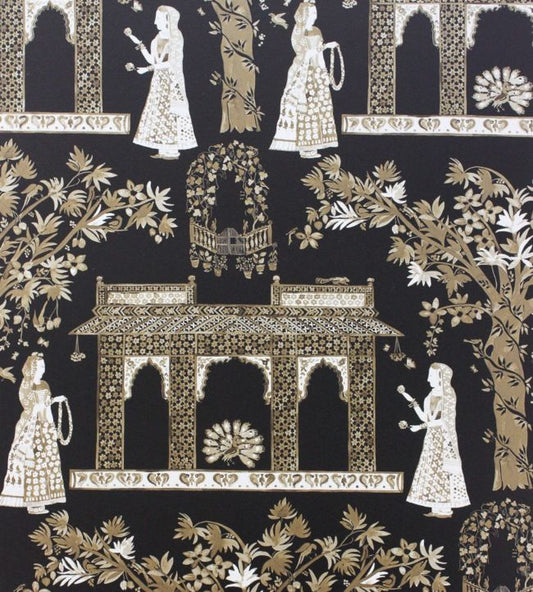 Pavilion Garden Wallpaper - Brown/Gold - Nina Campbell - NCW4272 - 04 - Premier Wallcovering