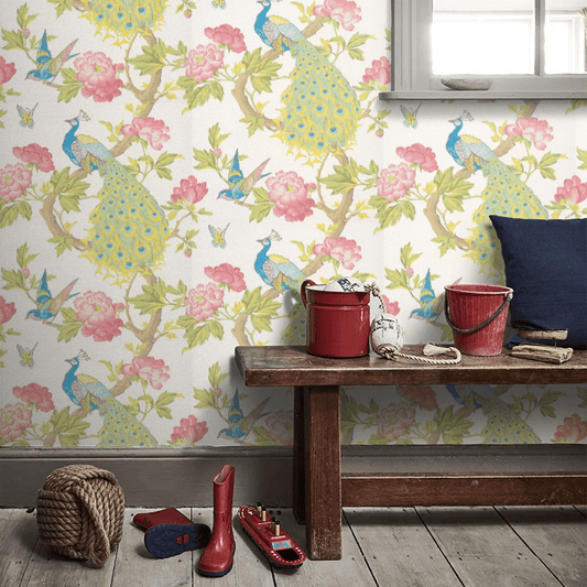 Pavona Wallpaper - Blanche - Little Greene - 0245PABLANC - Premier Wallcovering