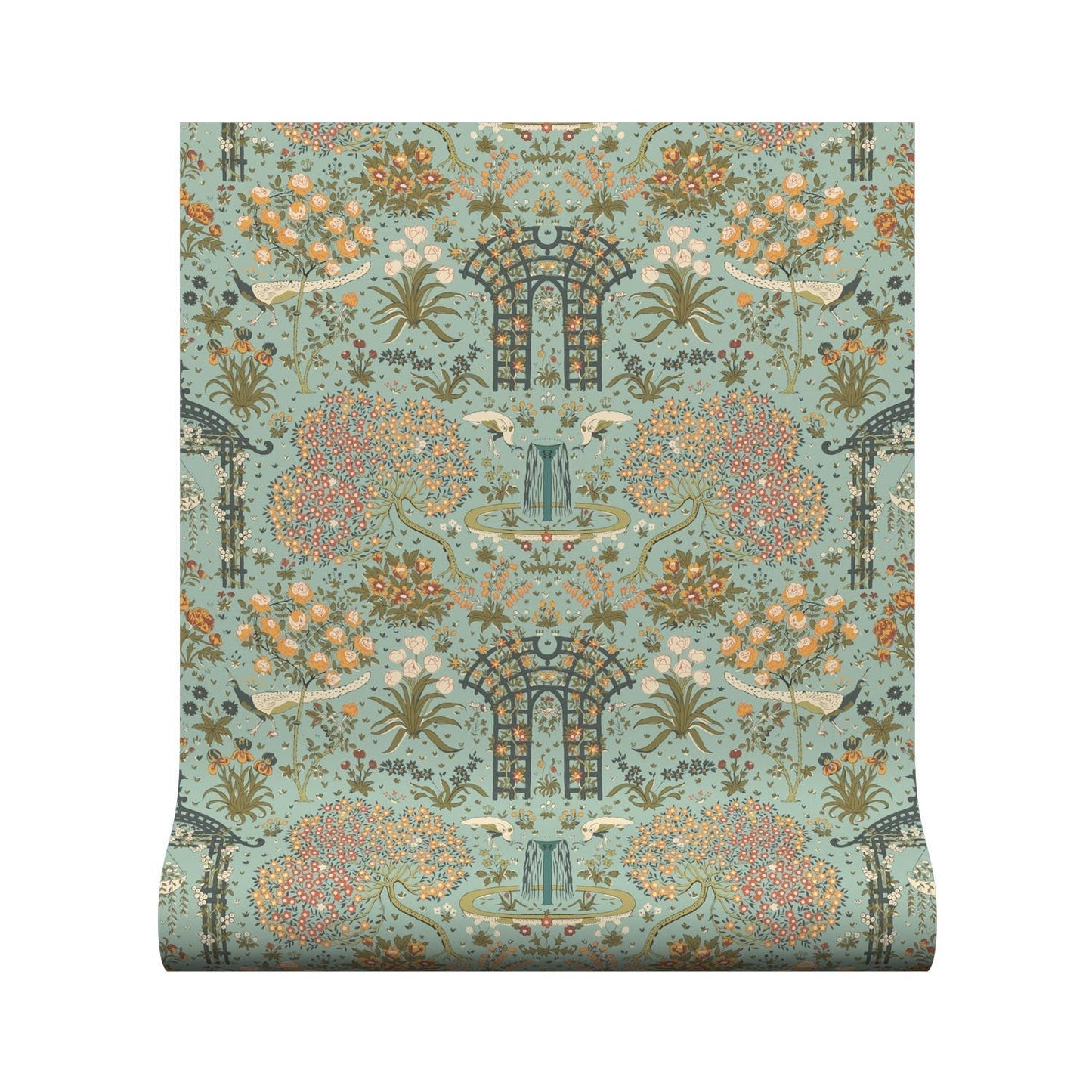 Pavone Wallpaper - Aqua - Warner House - Premier Wallcovering