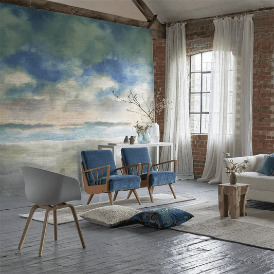 Paysage Marin Grasscloth Wallpaper - Sky - PDG1184/01 - Designers Guild - Premier Wallcovering