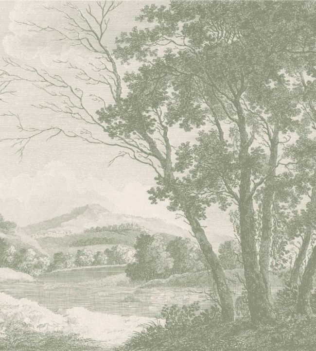 Peaceful Countryside Wallpaper - Mural - Green - Woodchip & Magnolia - WM - 307 - 05RM - Premier Wallcovering