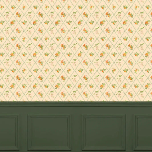 Peach Trellis Wallpaper - Melba - Voyage Maison - PTRELLI/WPO/MEL - Premier Wallcovering