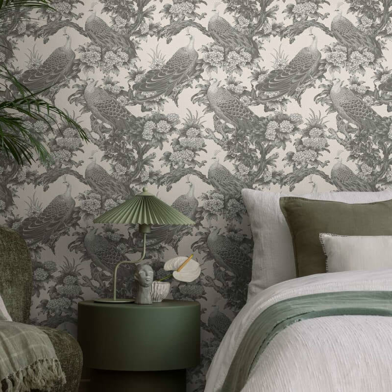 Peacock Garden Wallpaper - Grey/Beige - Michalsky Living - 39982-3 - Premier Wallcovering