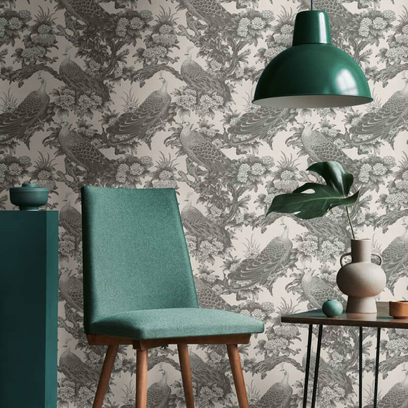 Peacock Garden Wallpaper - Grey/Beige - Michalsky Living - 39982-3 - Premier Wallcovering