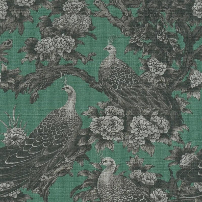 Peacock Garden Wallpaper - Grey/Green - Michalsky Living - 39982-2 - Premier Wallcovering
