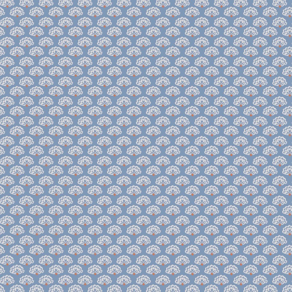 Peacock Geo Wallpaper - Blue Cream - Joules - 120880 - Premier Wallcovering