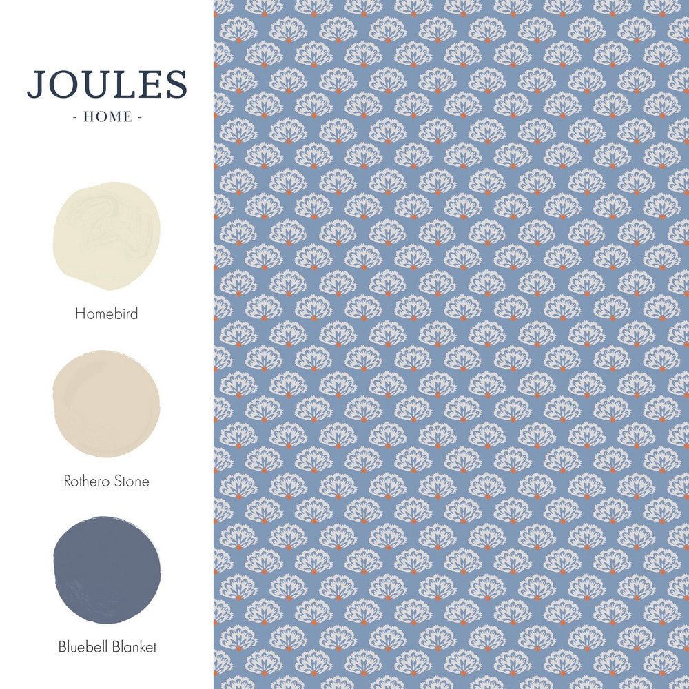 Peacock Geo Wallpaper - Blue Cream - Joules - 120880 - Premier Wallcovering