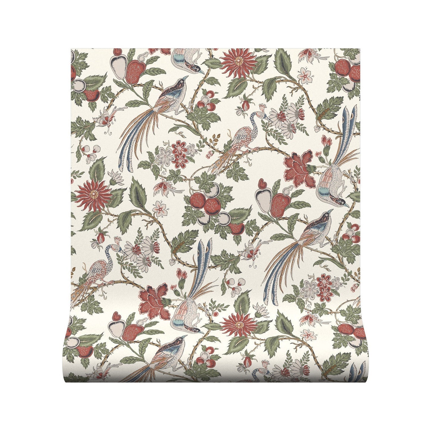 Peacock Trail Wallpaper - Clay - Warner House - Premier Wallcovering