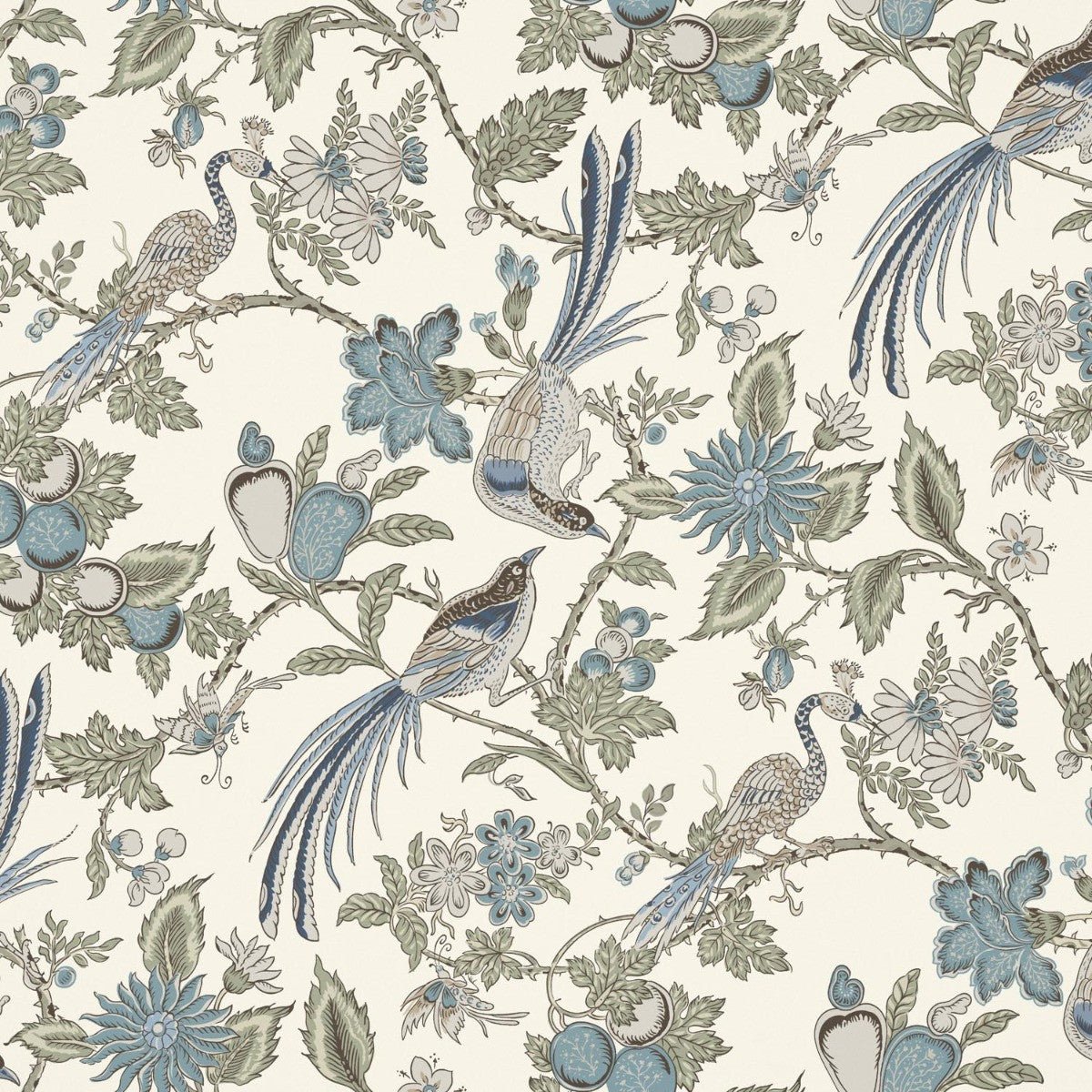 Peacock Trail Wallpaper - Tourmaline - Warner House - Premier Wallcovering