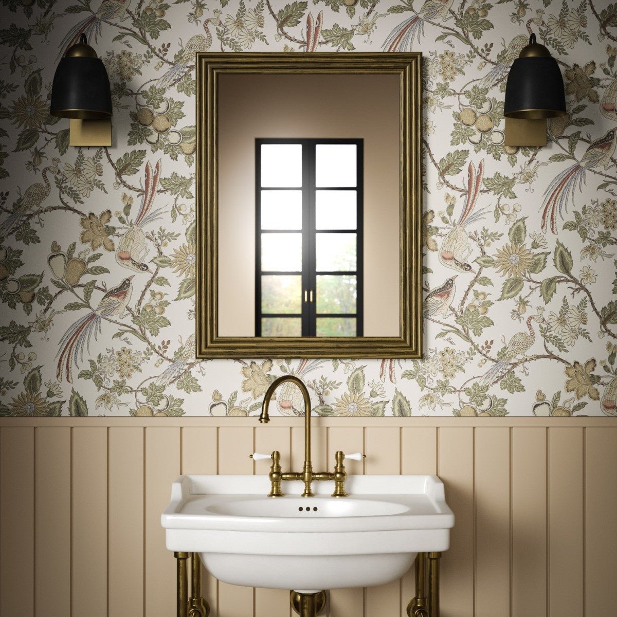 Peacock Trail Wallpaper - Antique - Warner House - Premier Wallcovering