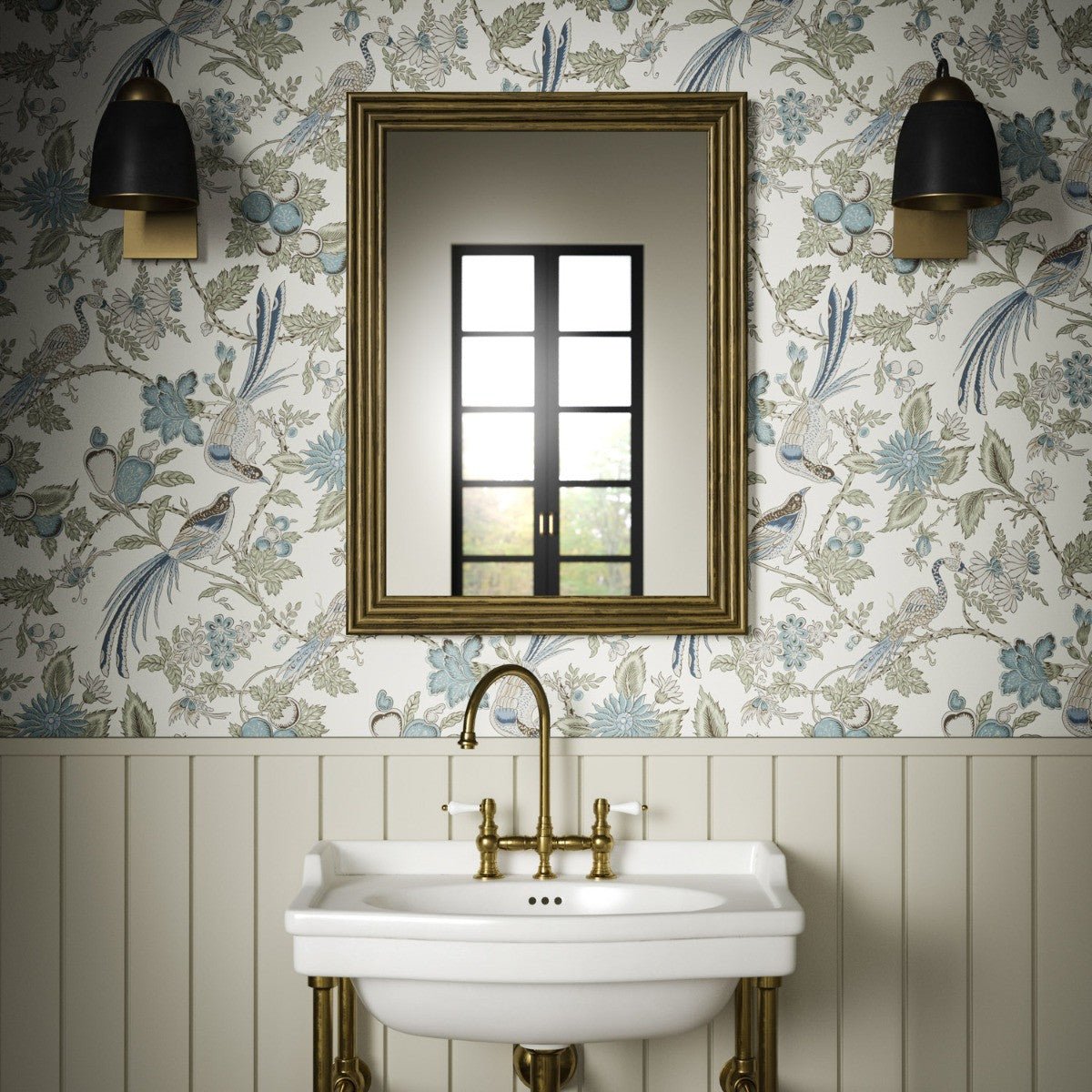 Peacock Trail Wallpaper - Tourmaline - Warner House - Premier Wallcovering