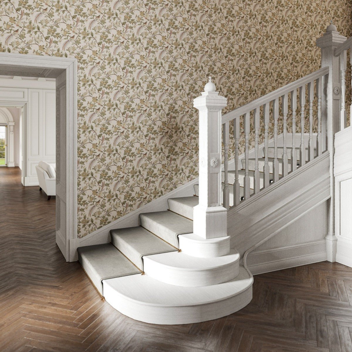Peacock Trail Wallpaper - Antique - Warner House - Premier Wallcovering