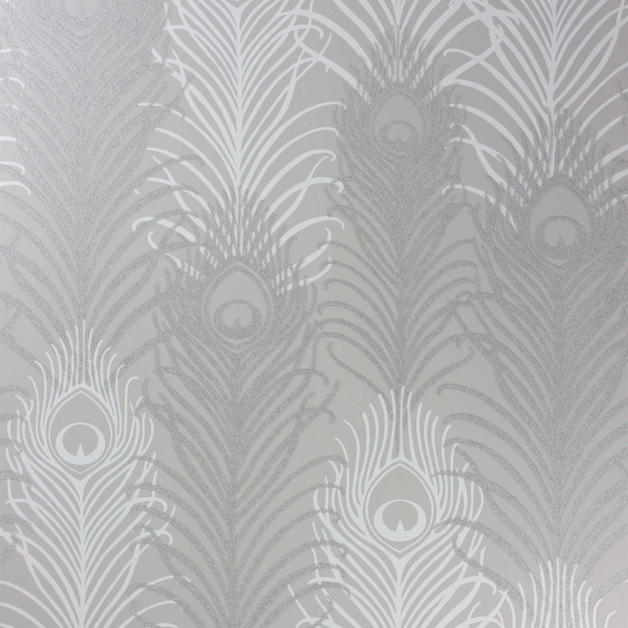 Peacock Wallpaper - Pebble/ White - Matthew Williamson - W6541-04 - Premier Wallcovering