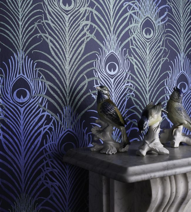 Peacock Wallpaper - Jade/ Metallic Antique Gold - Matthew Williamson - W6541-02 - Premier Wallcovering