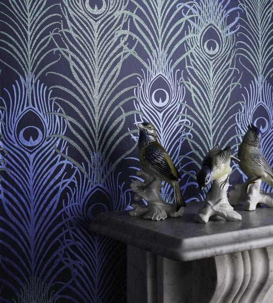 Peacock Wallpaper - Jade/ Metallic Antique Gold - Matthew Williamson - W6541-02 - Premier Wallcovering