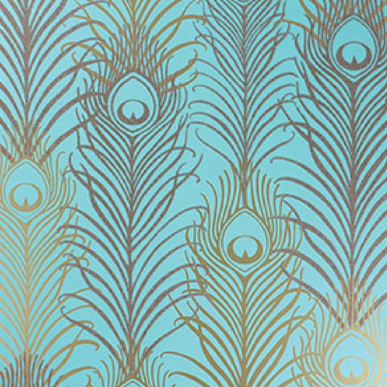 Peacock Wallpaper - Jade/ Metallic Antique Gold - Matthew Williamson - W6541-02 - Premier Wallcovering