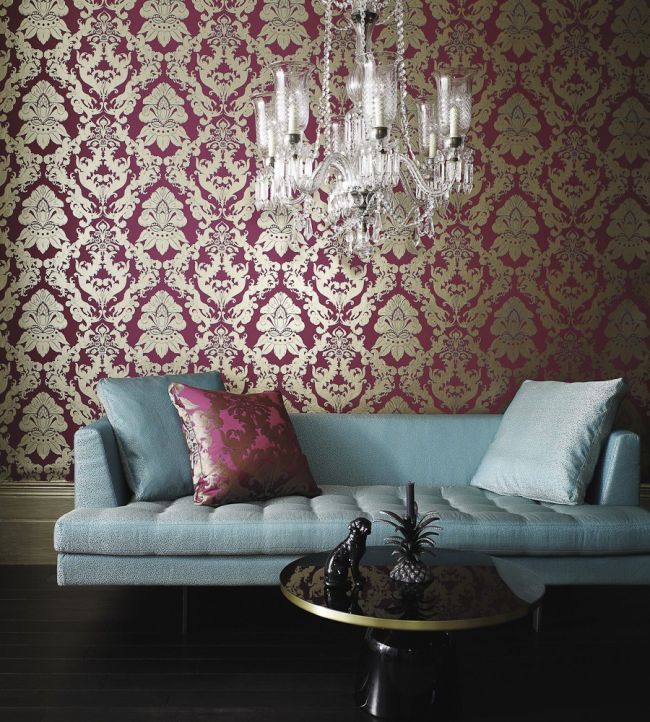 Pegasus Wallpaper - Taupe/ Metallic Ink - Matthew Williamson - W6540-05 - Premier Wallcovering