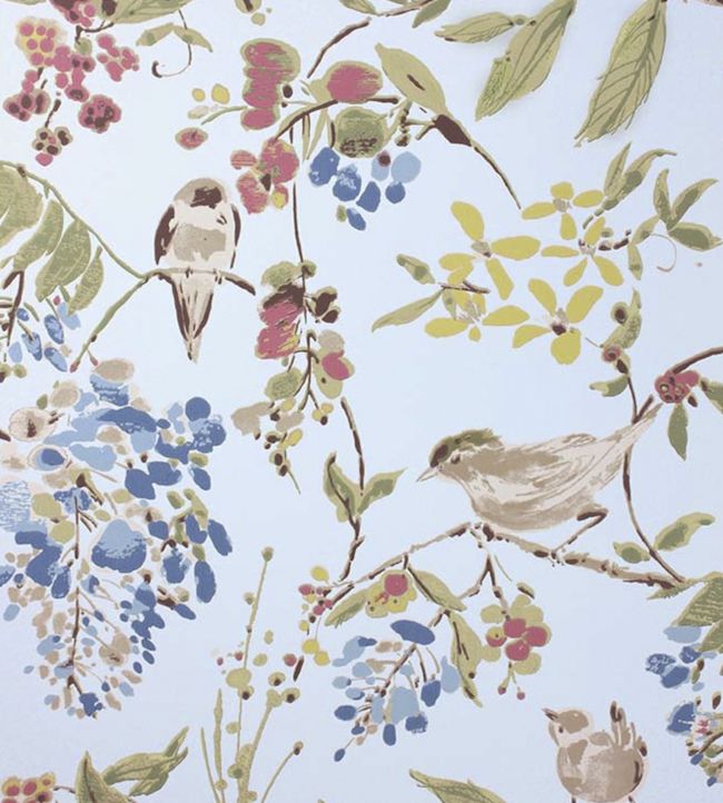 Penglai Wallpaper - Blue/Pink - Nina Campbell - NCW4182 - 03 - Premier Wallcovering