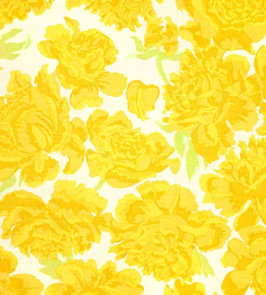 Peonies Fabric - Lemon - Christopher Farr Cloth - CF127 - 03 - Premier Wallcovering