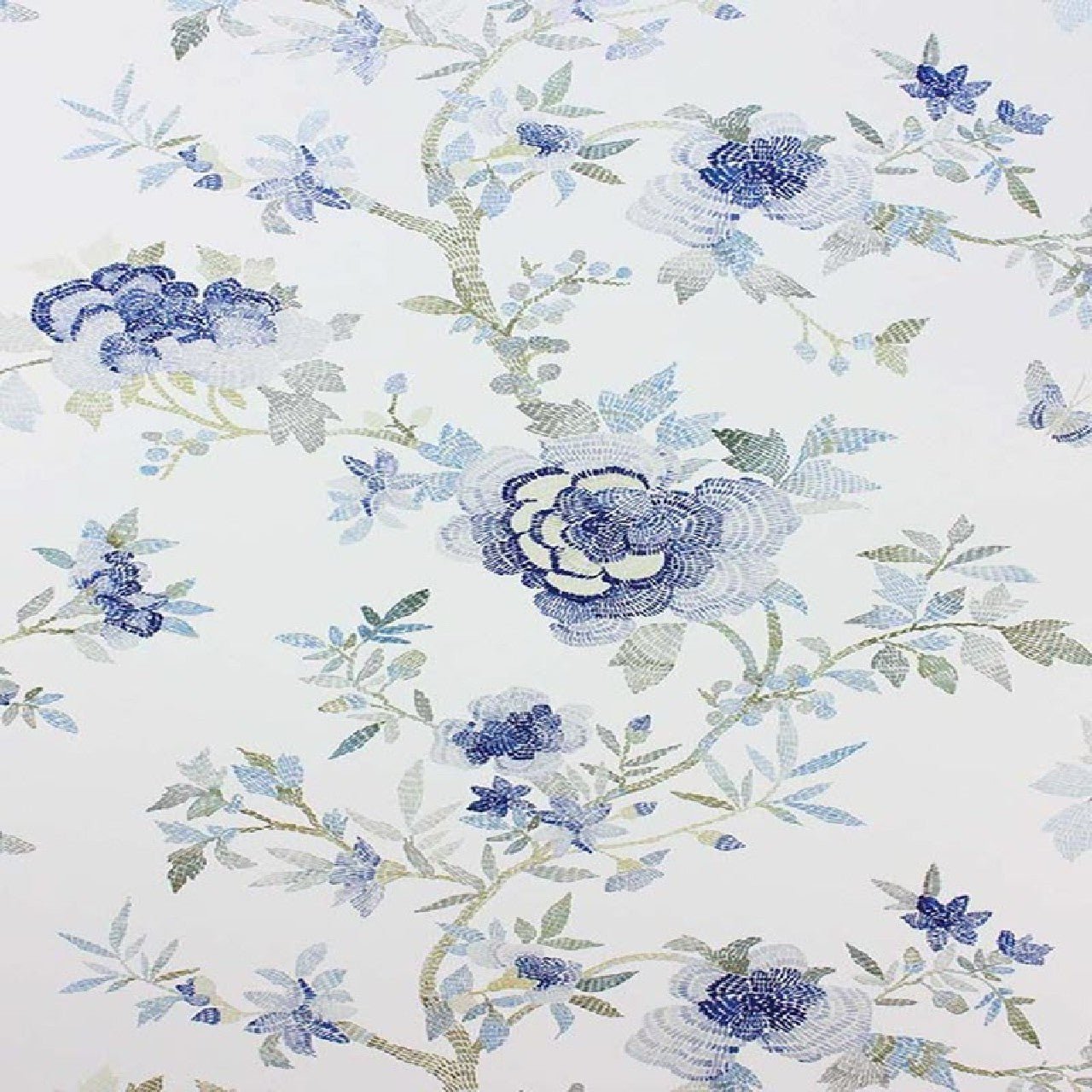 Perdana Wallpaper - Blue - Nina Campbell - NCW4276-04 - Premier Wallcovering