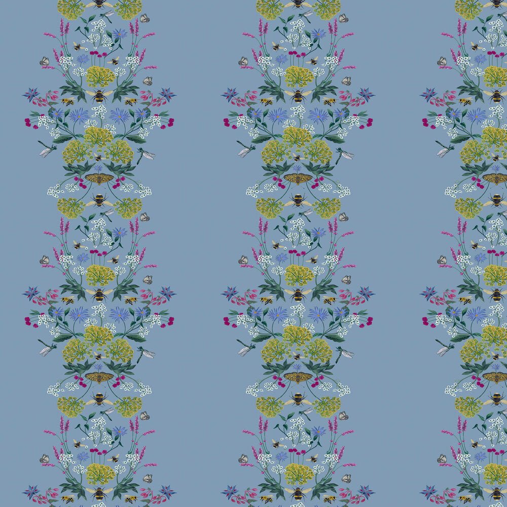 Perfect Pollinators Wallpaper - Haze Blue - Joules - 118577 - Premier Wallcovering