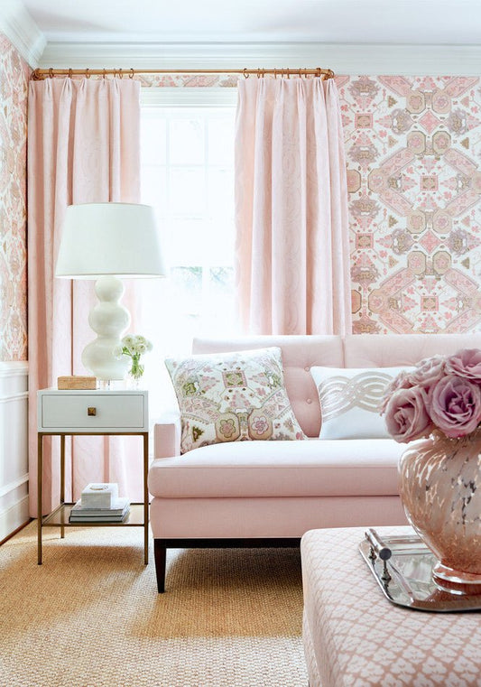 Persian Carpet Wallpaper - Blue & White - Thibaut - T10824 - Premier Wallcovering