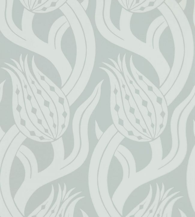 Persian Tulip Wallpaper - Quartz Grey - ZHIW312995 - Zoffany - Premier Wallcovering