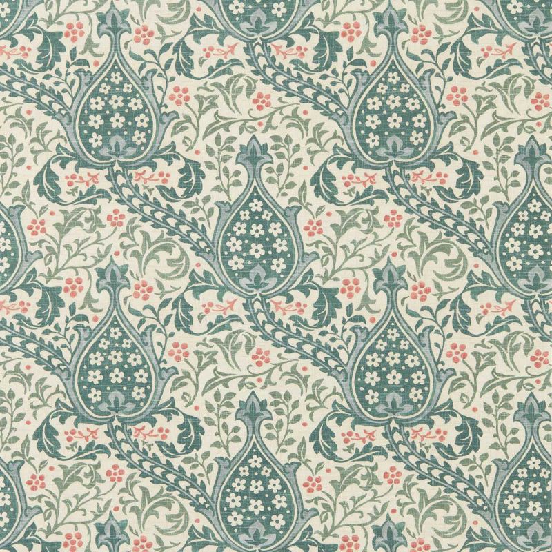 Persian Tulip Wallpaper - Umber/Mineral Blue - Morris & Co - 217598 - Premier Wallcovering
