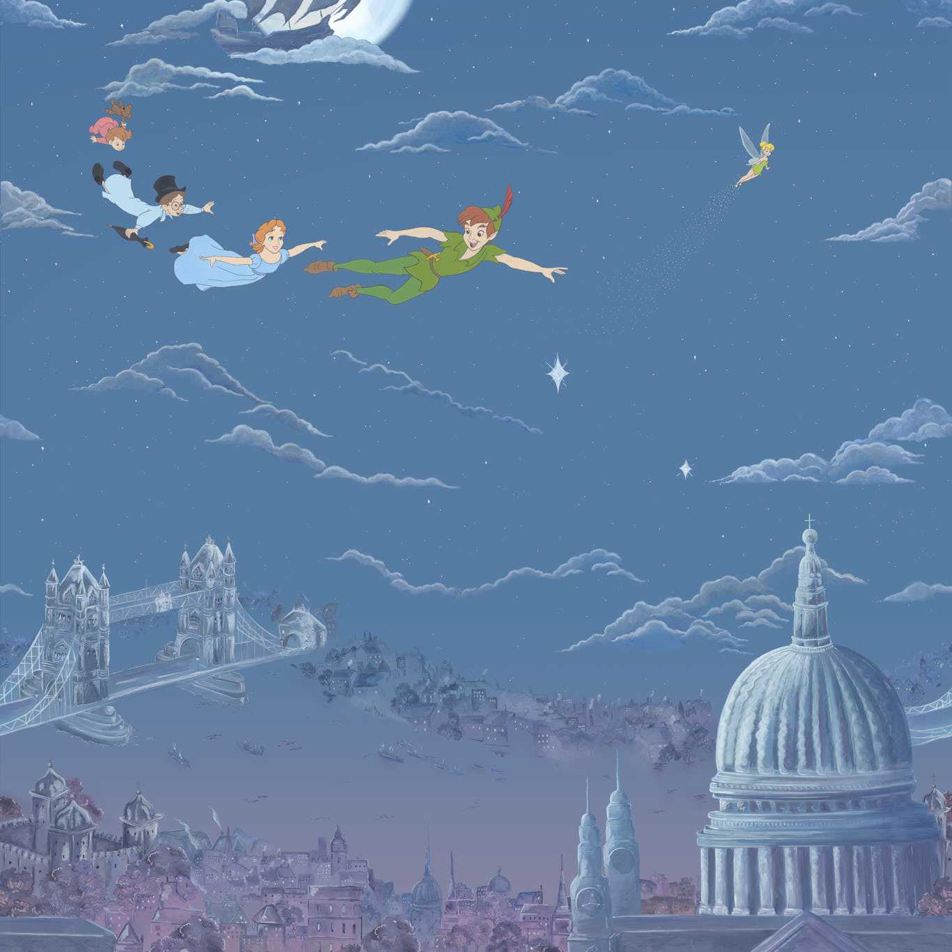 Peter Pan Wallpaper - Evening Blue - DDIW217293 - Sanderson - Premier Wallcovering