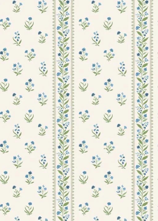 Petit Dapuri Wallpaper - Blue/Green - Nina Campbell - NCW4493 - 03 - Premier Wallcovering