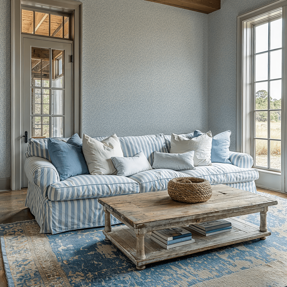 Petite Coral Cove Wallpaper - Cornflower Blue - Lucie Annabel - LAN100440 - Premier Wallcovering